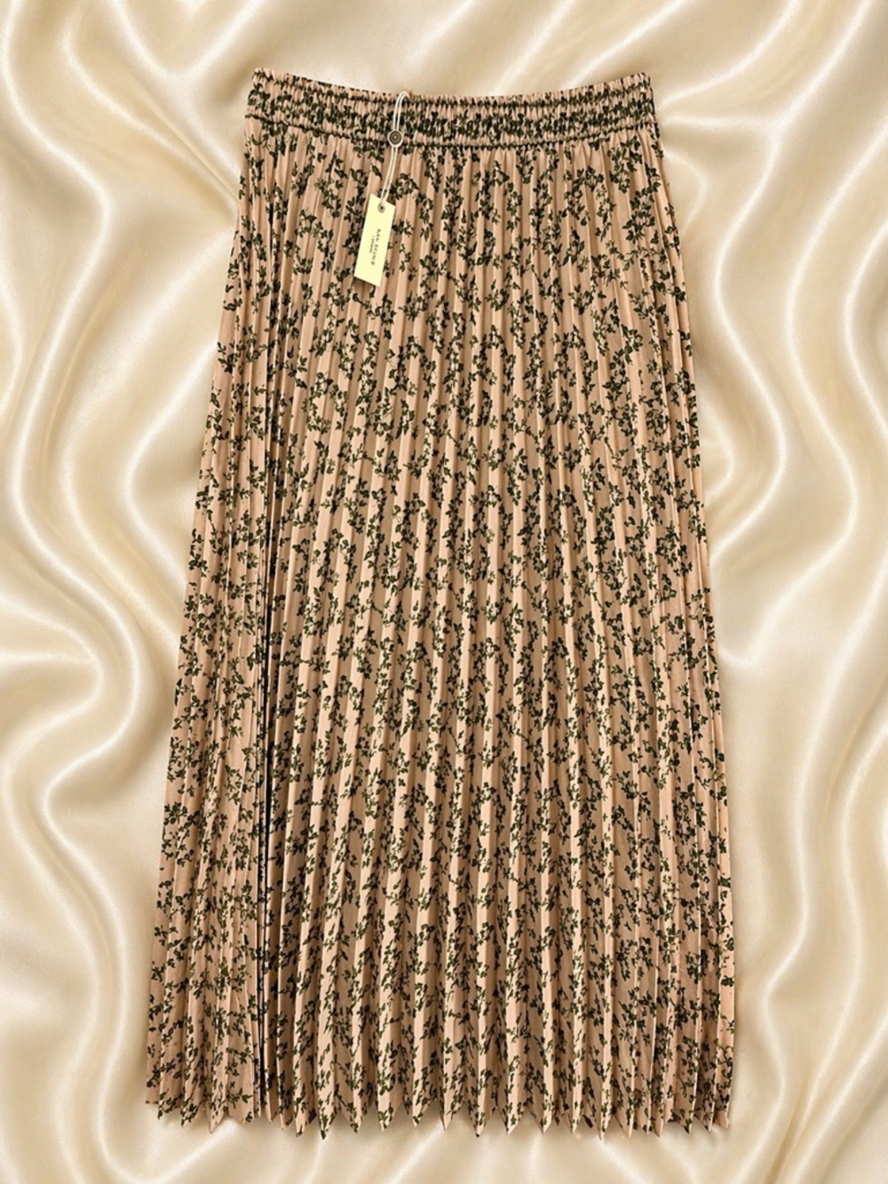 Max Studio Pleated Maxi Skirt | Floral Blush Pink Boho Skirt